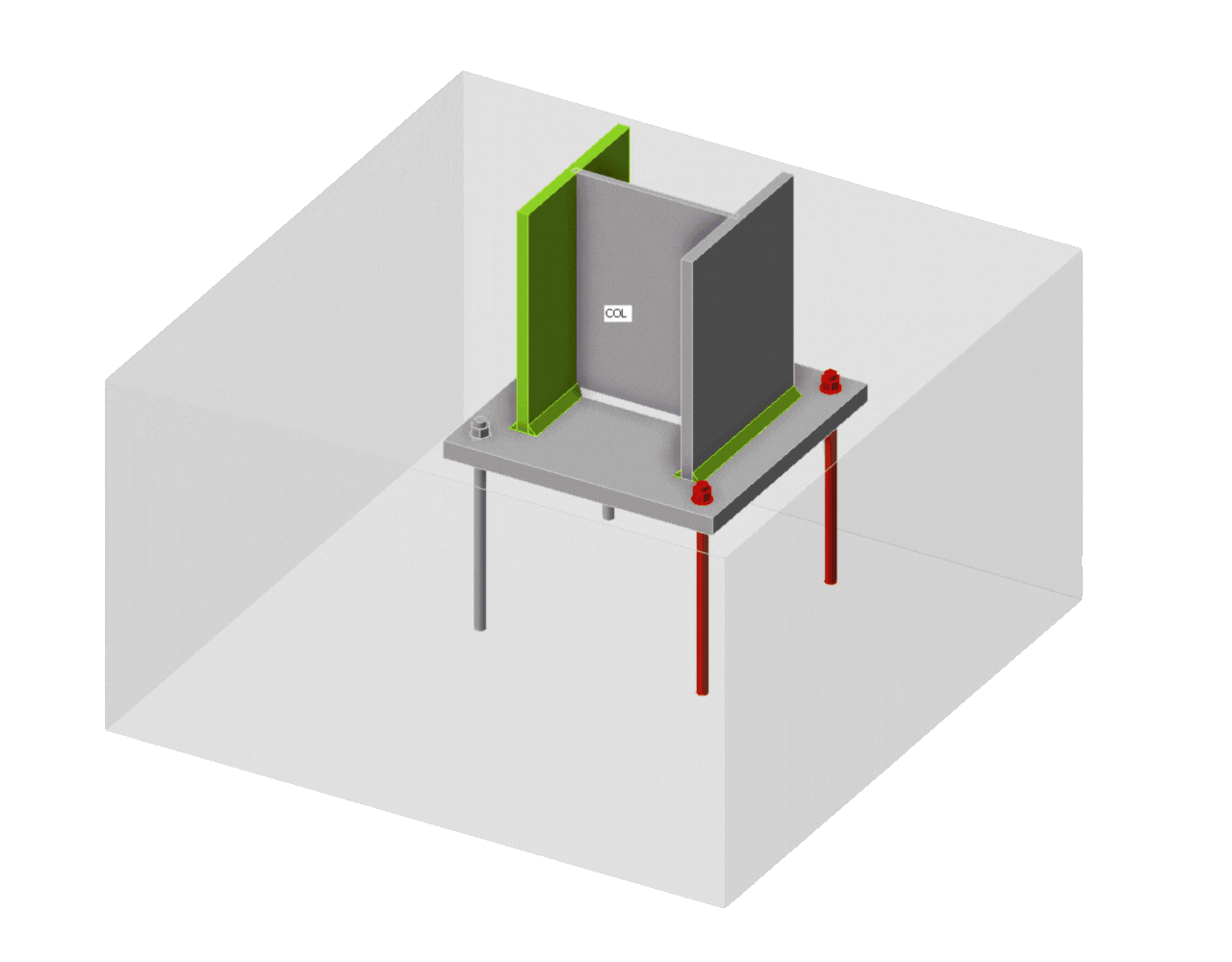 Ancrage dans un bloc en béton armé, calcul 3D dans IDEA StatiCa Detail