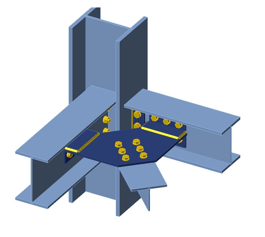 Assemblage métallique chargé en 3D dans IDEA StatiCa